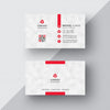 White Business Card With Red Details Psd