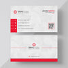 White Business Card With Red Details Psd