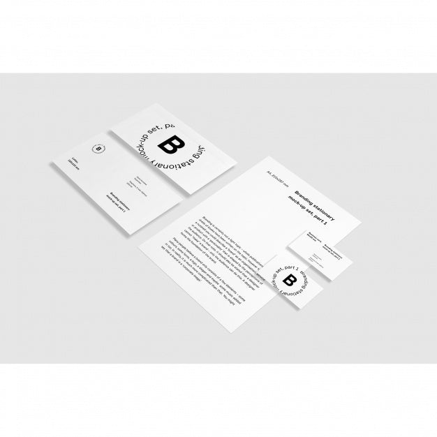 White Business Stationery Mock Up Psd