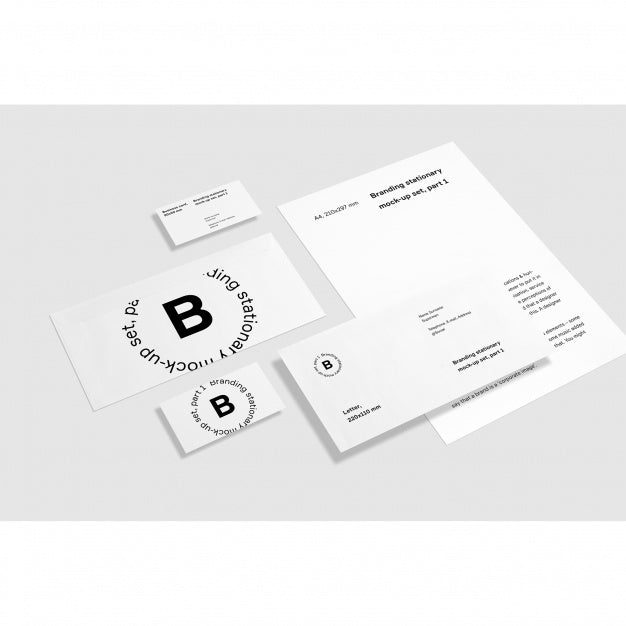 White Business Stationery Mock Up Psd
