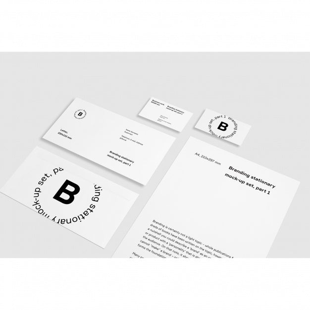 White Business Stationery Mock Up Psd