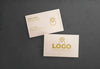 White Bussiness Card On Black Background Psd