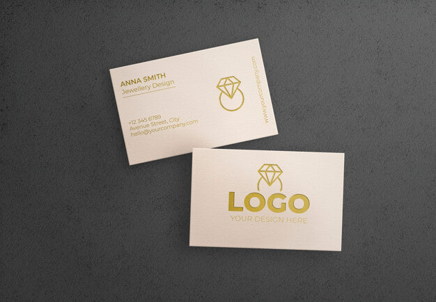 White Bussiness Card On Black Background Psd