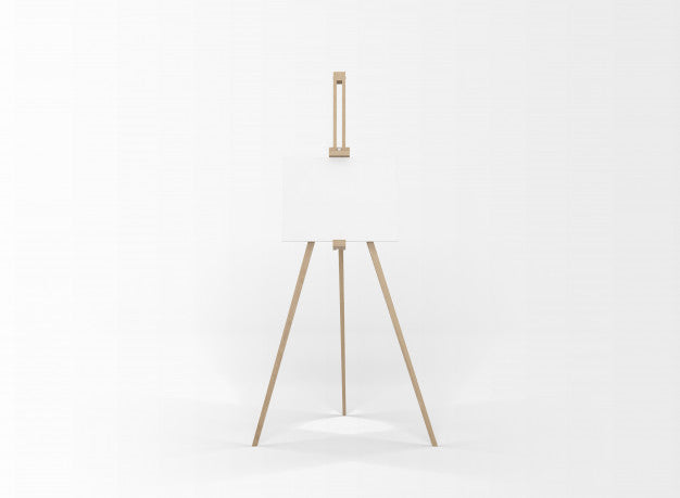 White Canvas On A Easel Psd