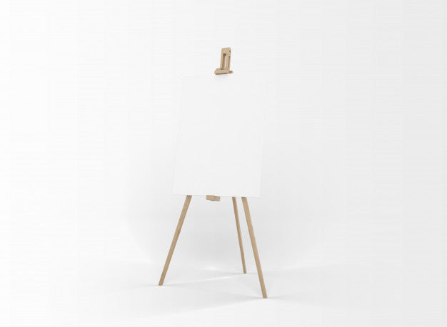 White Canvas On A Easel Psd