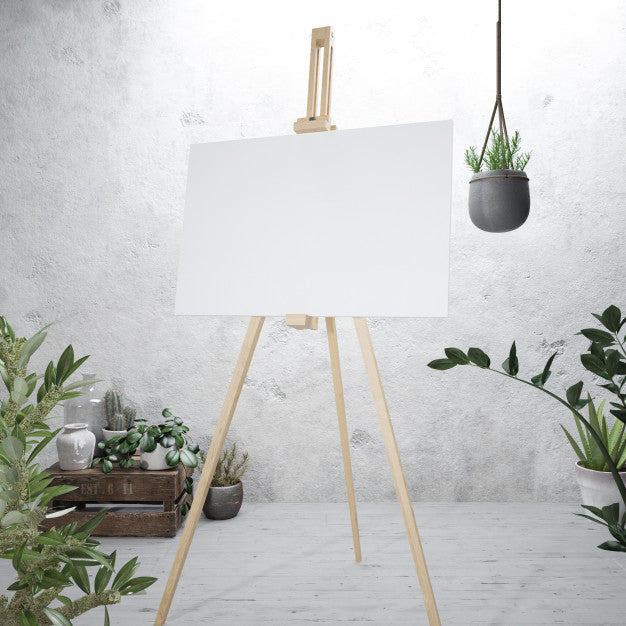 White Canvas On A Easel Psd