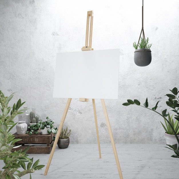 White Canvas On A Easel Psd