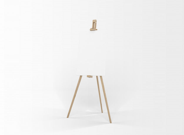 White Canvas On A Easel Psd