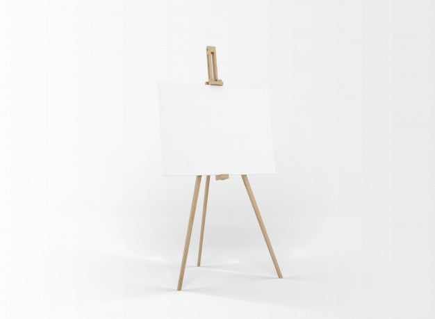 White Canvas On A Easel Psd