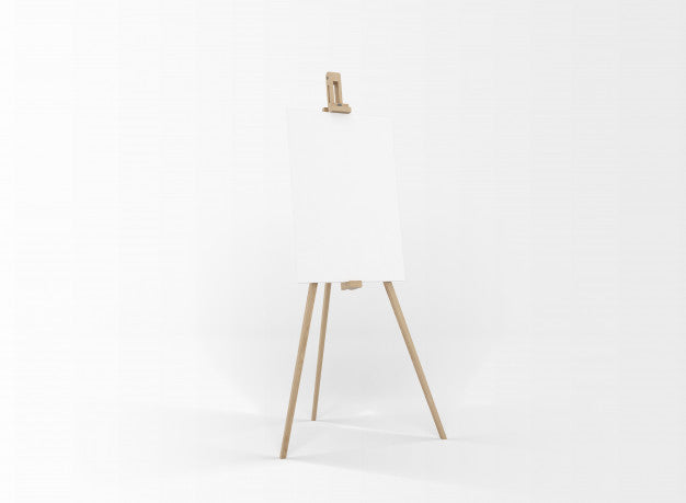White Canvas On A Easel Psd