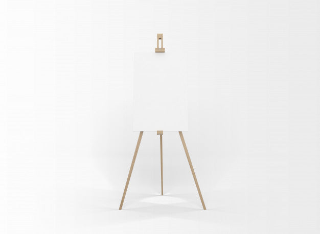 White Canvas On A Easel Psd
