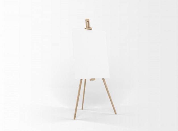 White Canvas On A Easel Psd