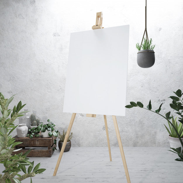 White Canvas On A Easel Psd