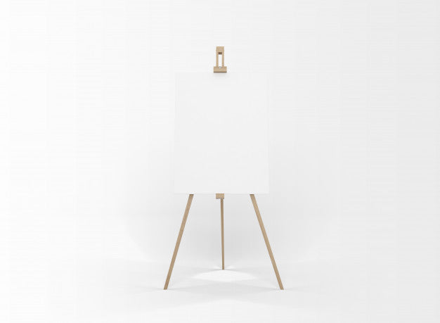 White Canvas On A Easel Psd