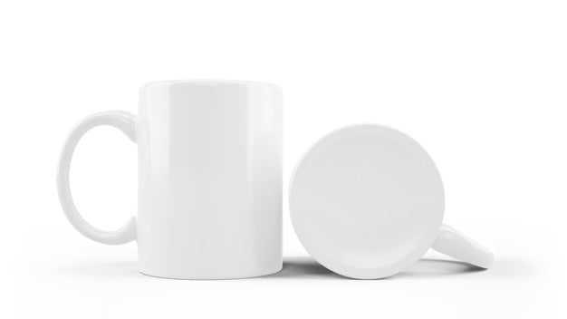 White Ceramic Mug Mockup Isolated Psd