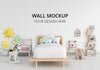 White Children Room Interior With Wall Mockup Psd
