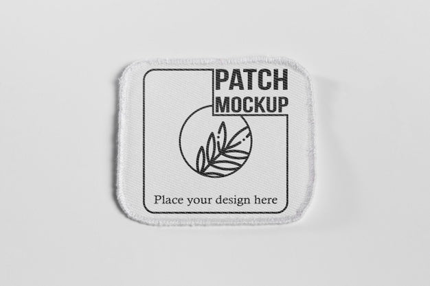 White Clothing Patch Fabric Mock-Up Psd