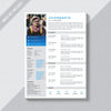 White Cv Template With Blue And Grey Details Psd
