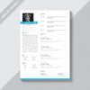 White Cv Template With Blue Details Psd