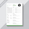 White Cv Template With Green Details Psd