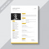 White Cv Template With Yellow Details Psd