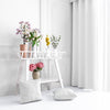 White Decorative Furniture With Beautiful Plants And Pillowcases Mockup Psd