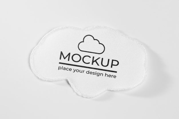White Fabric Clothing Patch Mock-Up Psd