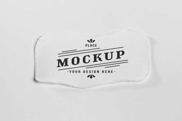 White Fabric Clothing Patch Mock-Up Psd