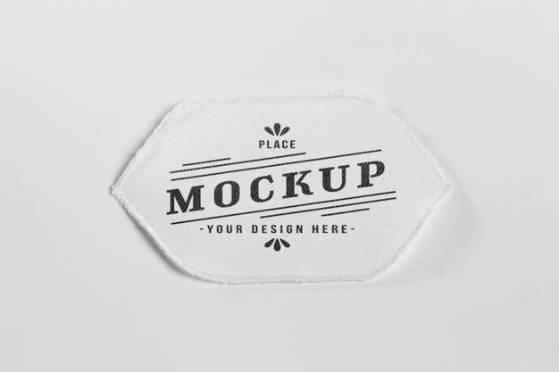 White Fabric Clothing Patch Mock-Up Psd