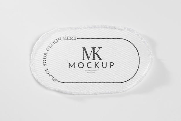 White Fabric Clothing Patch Mock-Up Psd