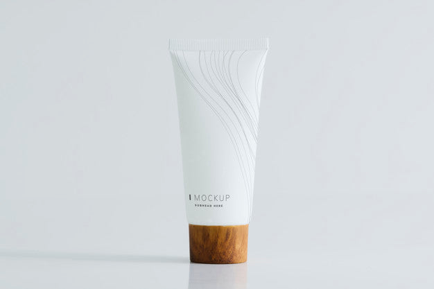White Face Cream Tube Mockup Psd