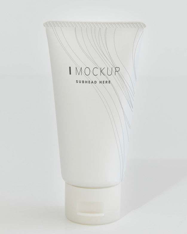 White Face Cream Tube Mockup Psd