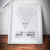 White Frame Mockup With Poster Psd