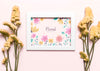 White Frame With Flowers Arrangement Psd