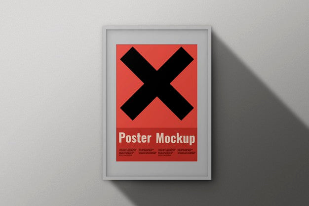 White Frame With Passepartout Mockup Psd