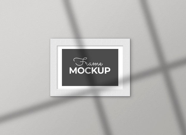 White Frame With Shadows Mockup Psd