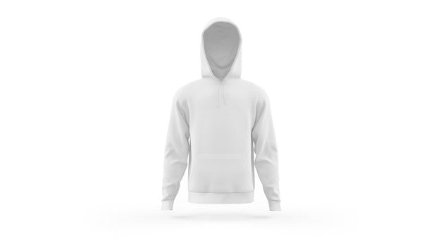 White Hoodie Mockup Template Isolated, Front View Psd