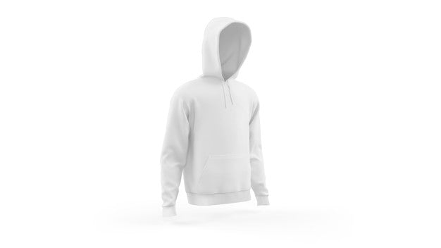 White Hoodie Mockup Template Isolated, Front View Psd