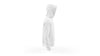 White Hoodie Mockup Template Isolated, Side View Psd