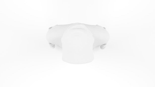 White Hoodie Mockup Template Isolated, Top View Psd