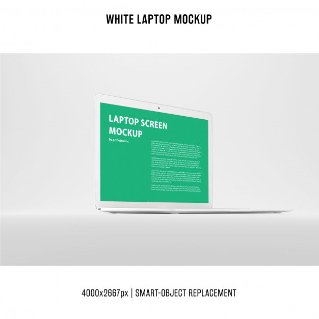 White Laptop Mockup Psd