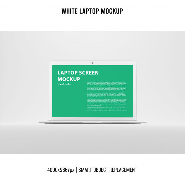 White Laptop Mockup Psd