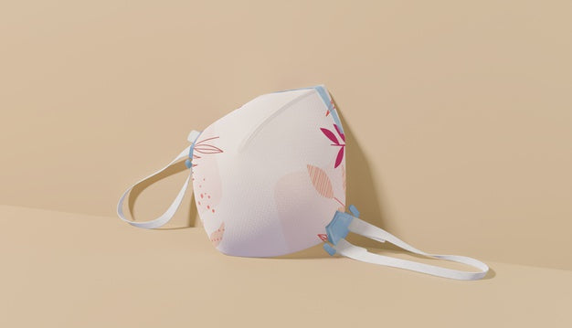 White Mask With Leaves Pattern Psd