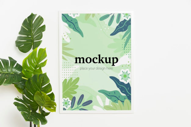 White Mock-Up Frame On White Wall Inside Psd