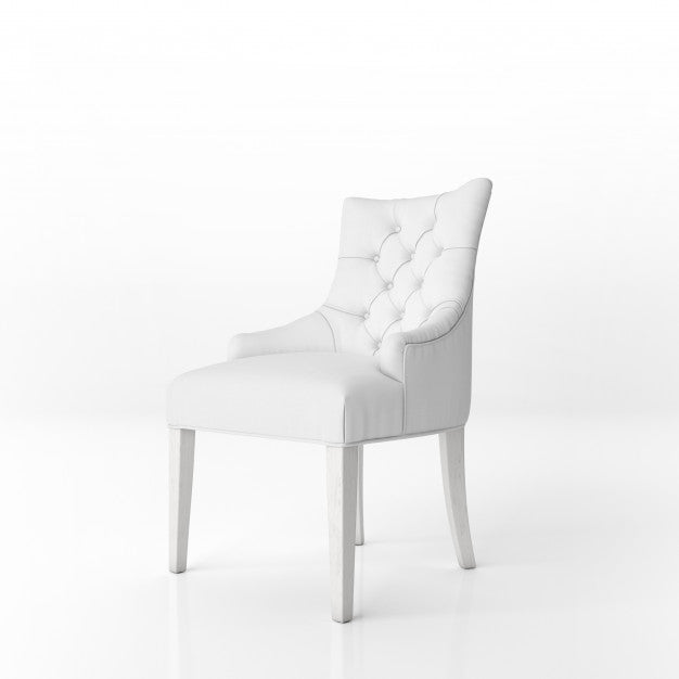White Padded Armchair Mockup Psd