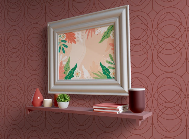 White Painting Frame With Empty Space Psd