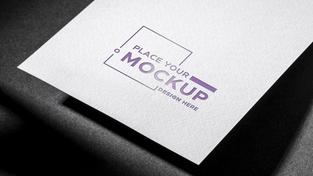White Paper Business Card Mock-Up Dark Background Psd