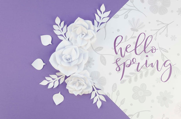 White Paper Flowers Ornament Psd