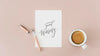 White Paper Mockup By A Coffee Cup On A Pink Table Psd