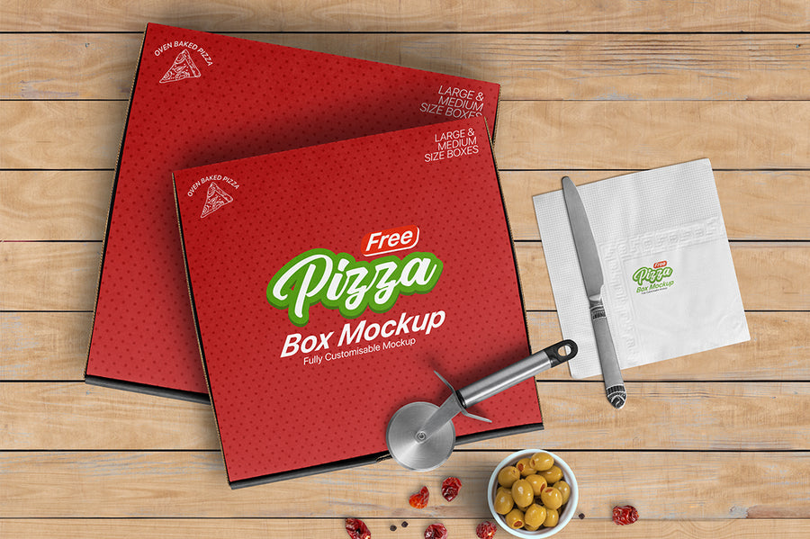 White Pizza Box Mockup